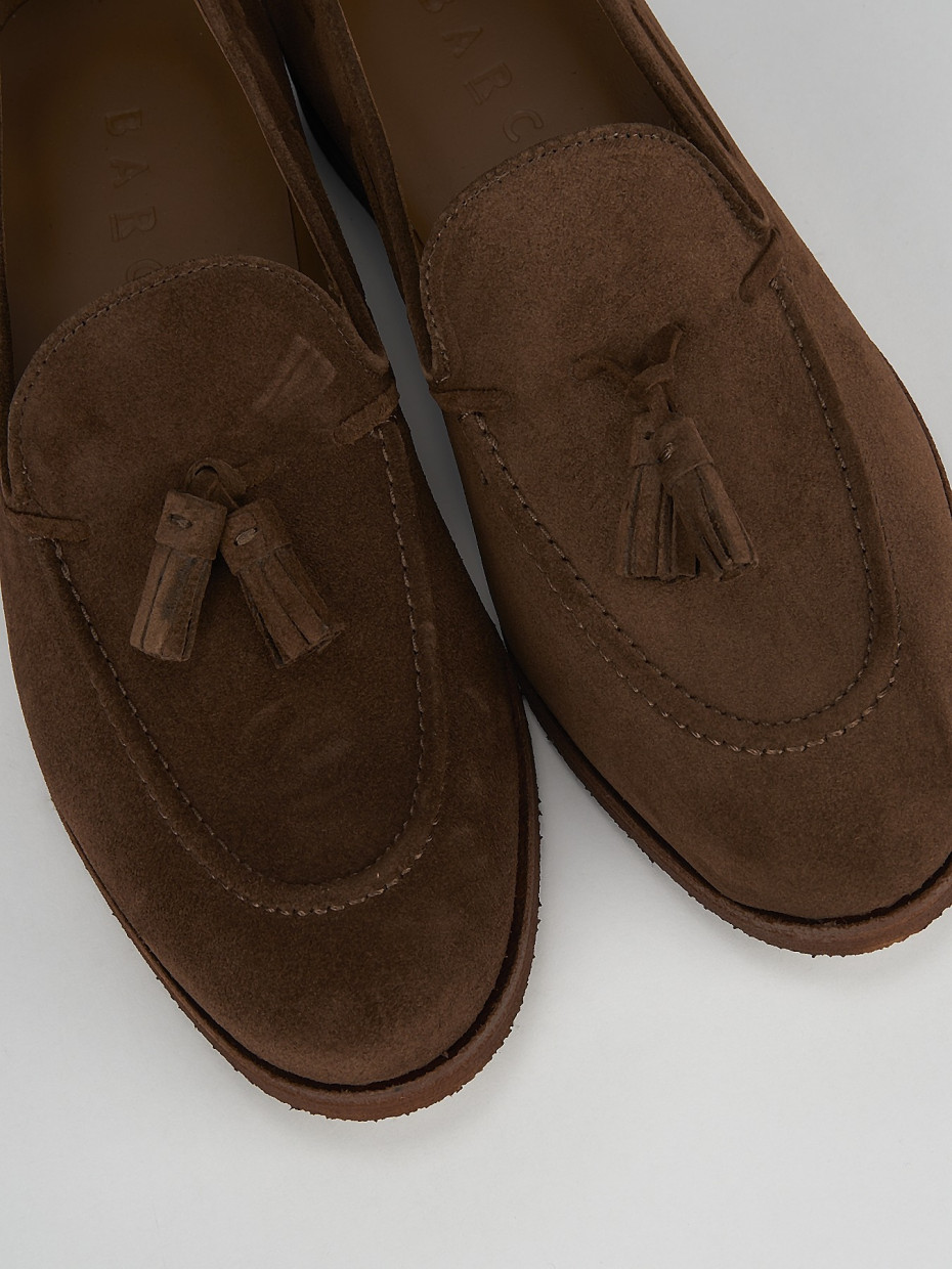 Loafers heel 2 cm brown chamois