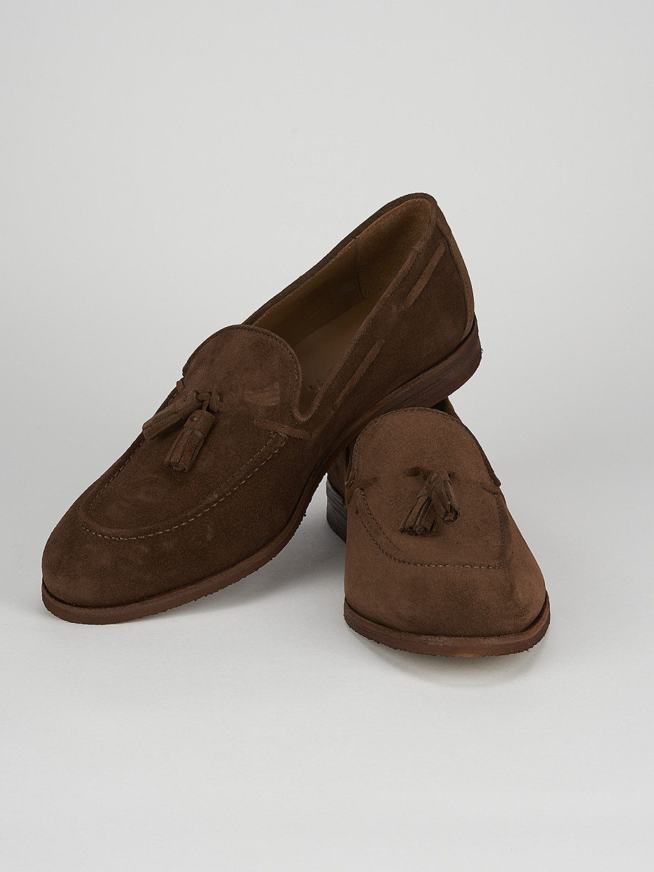 Loafers heel 2 cm brown chamois