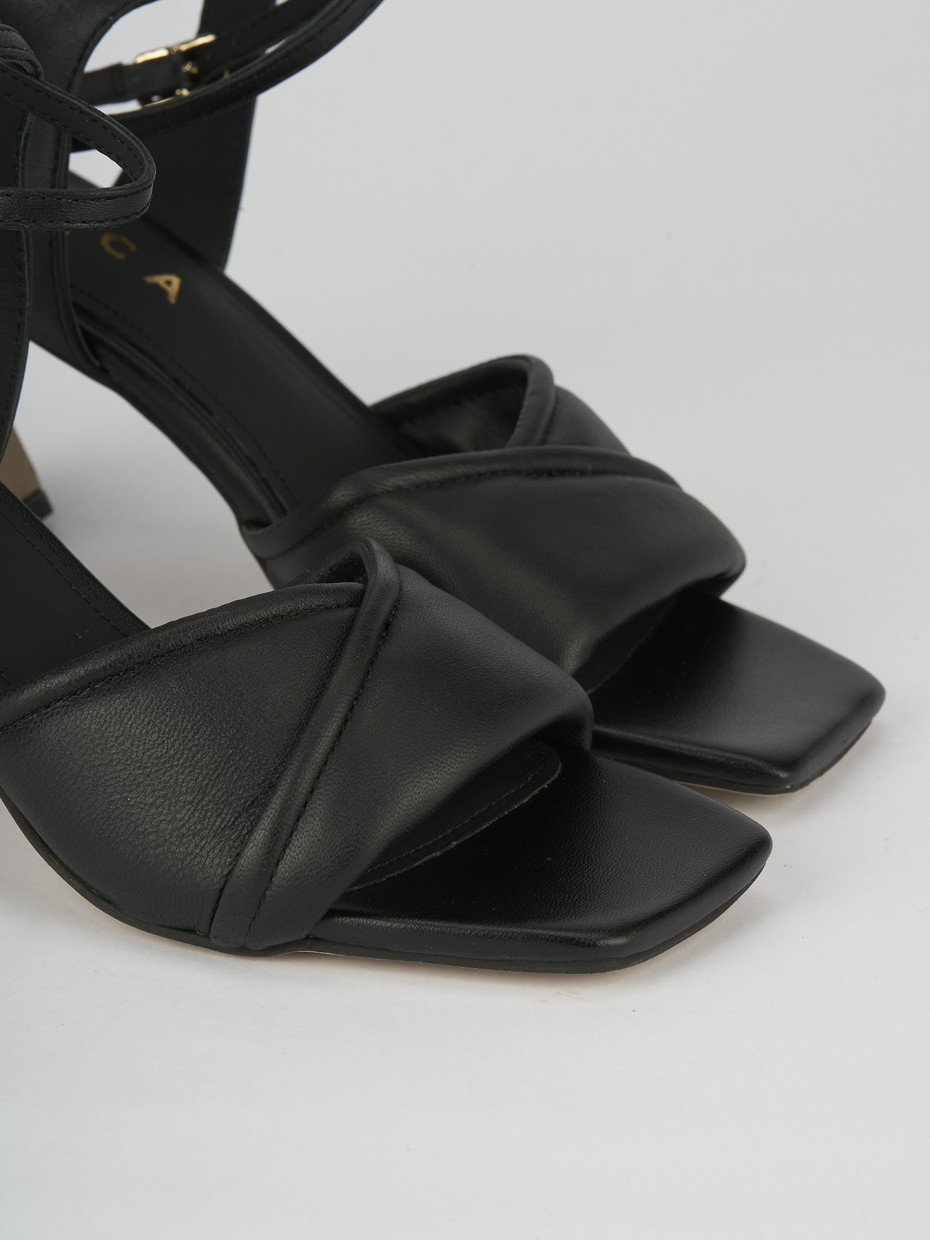 Sandali tacco 7cm pelle nero