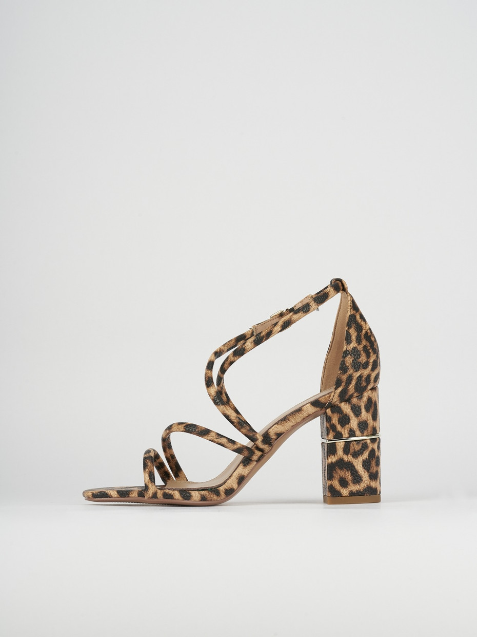 Sandalo tacco 7 cm multicolor pelle