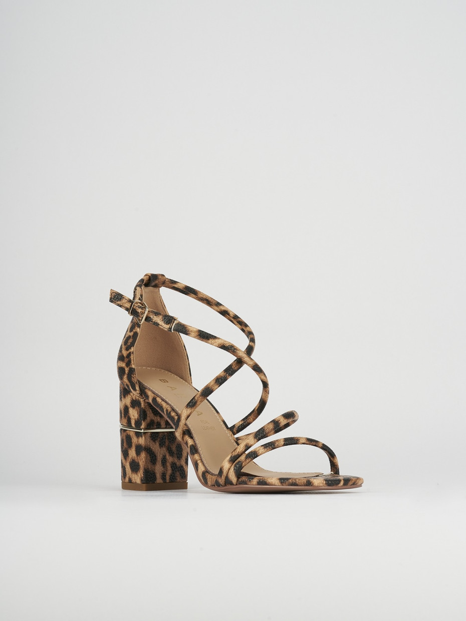 Sandalo tacco 7 cm multicolor pelle