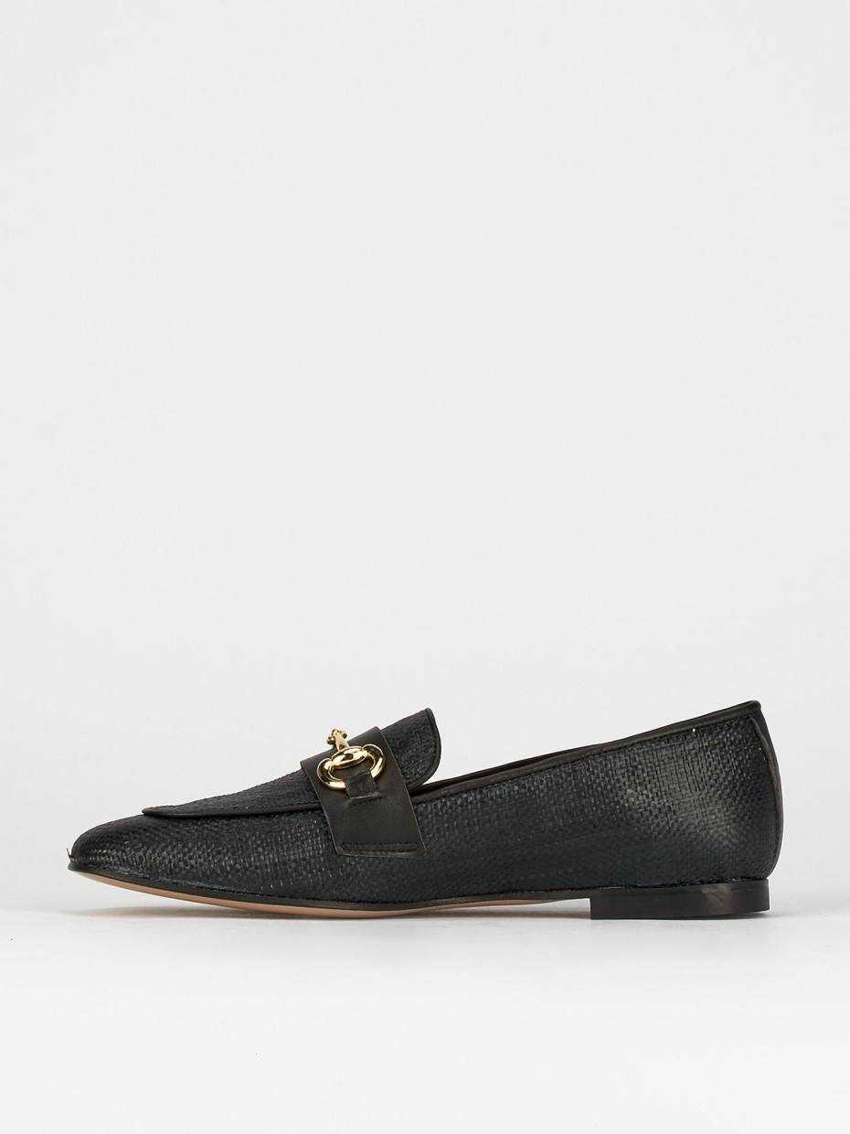 Mocassini tacco 1cm pelle nero