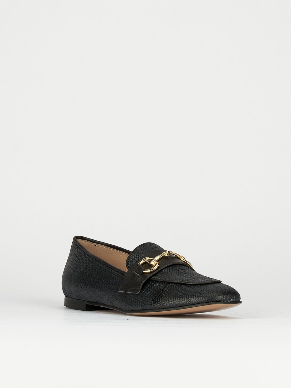Mocassini tacco 1cm pelle nero