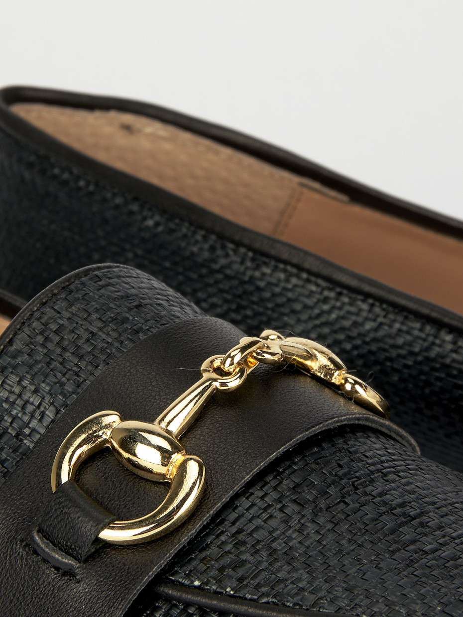 Mocassini tacco 1cm pelle nero