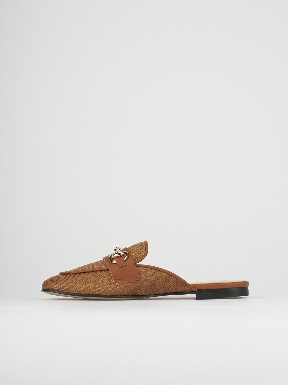 Sabot heel 1 cm brown tissue