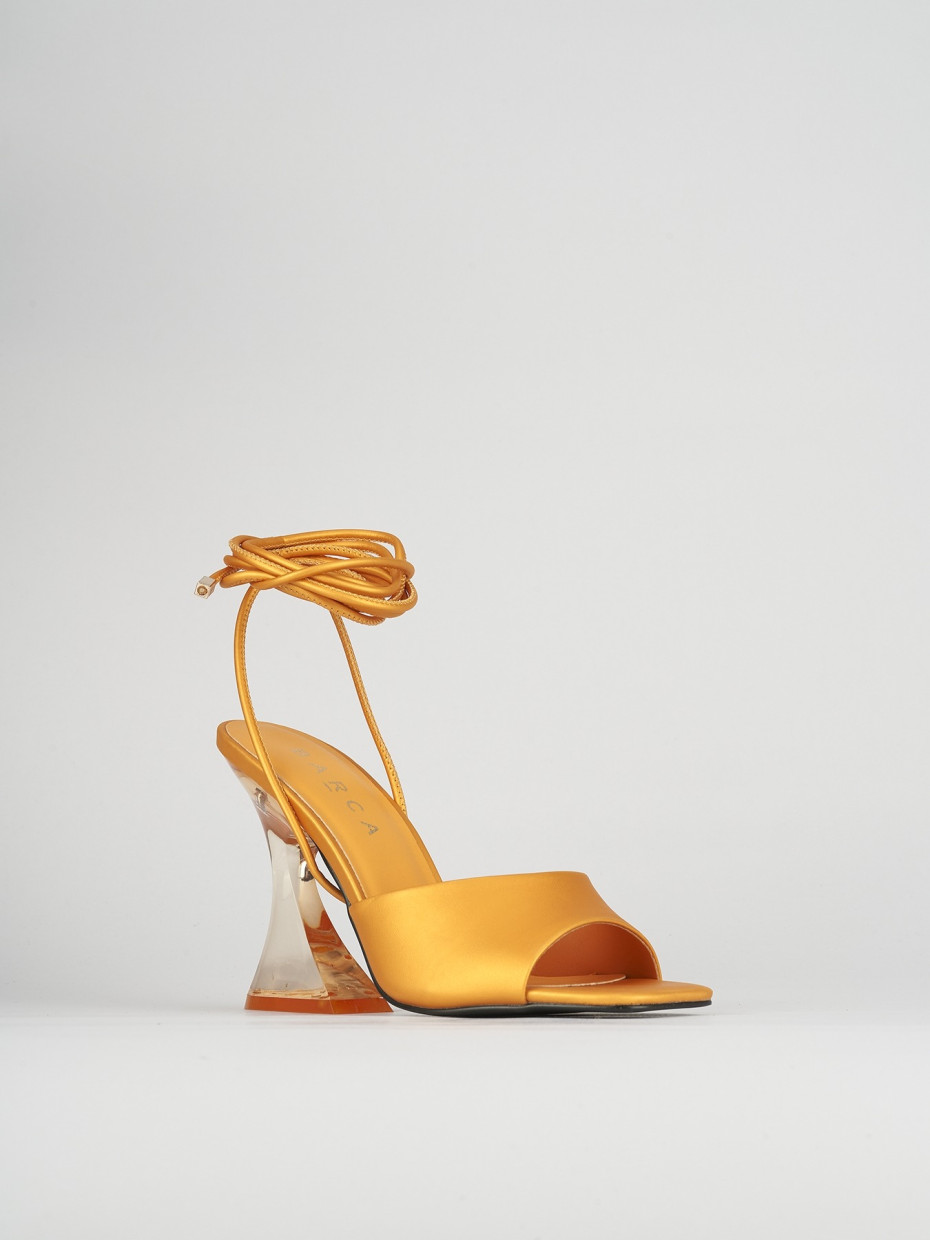 Sandali tacco 8cm pelle arancio