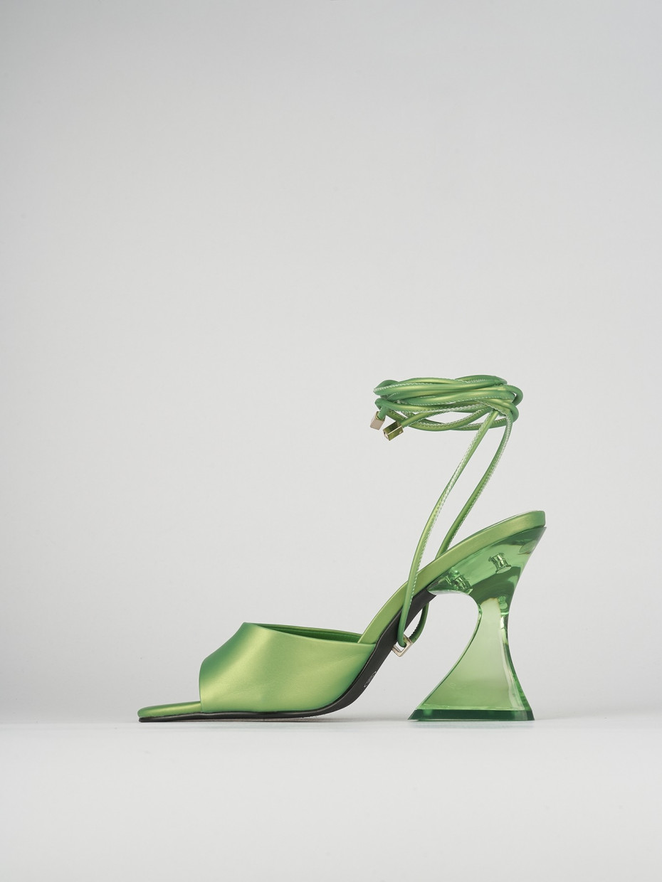 Sandali tacco 8cm pelle verde