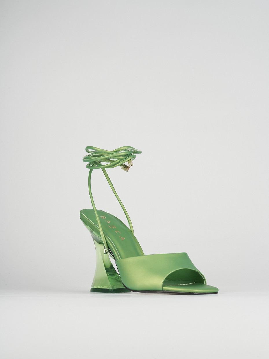 Sandali tacco 8cm pelle verde