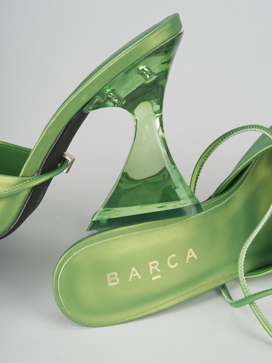 Sandali tacco 8cm pelle verde