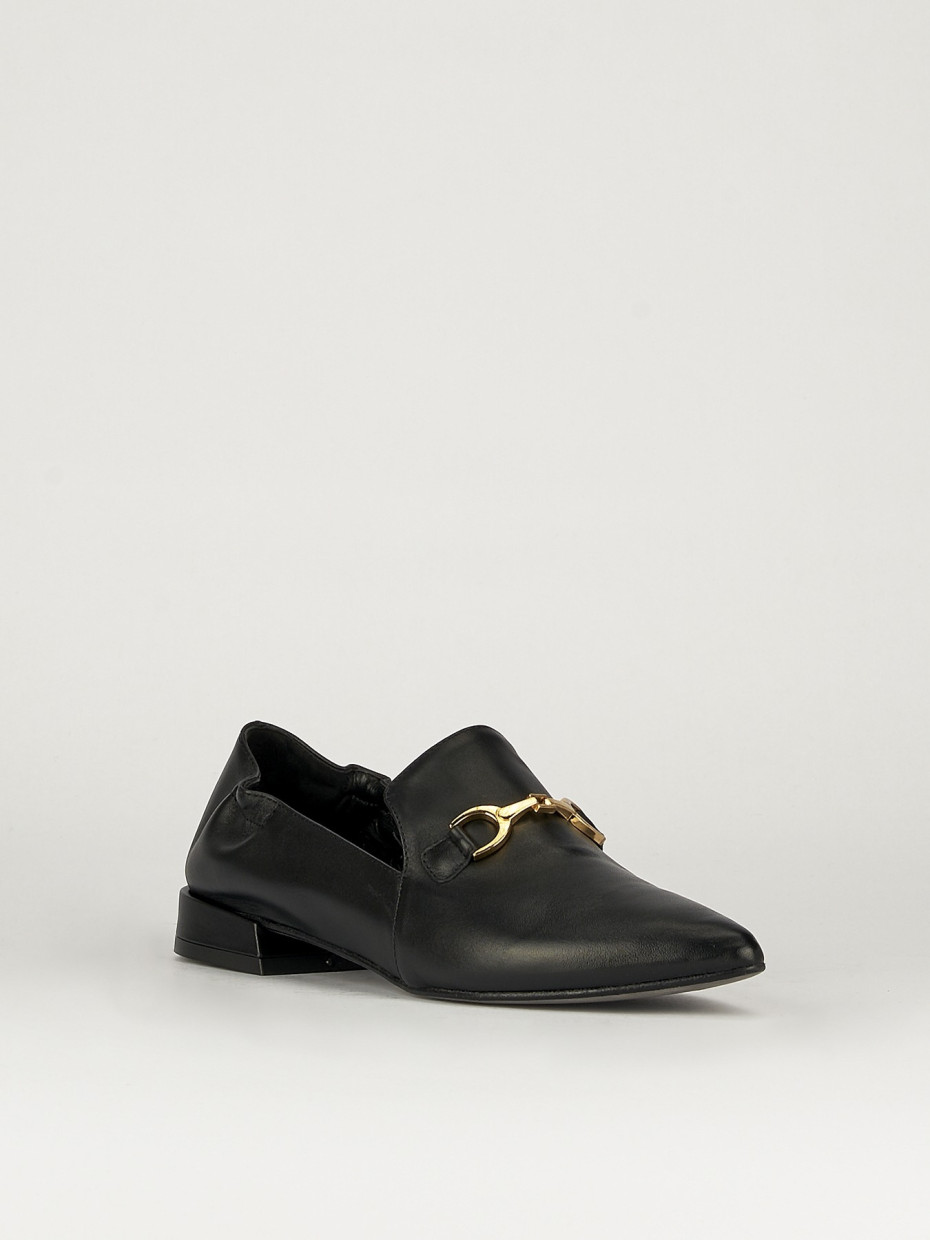 Mocassini tacco 1cm pelle nero