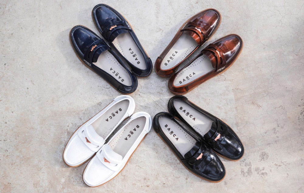 Loafers heel 2 cm white leather