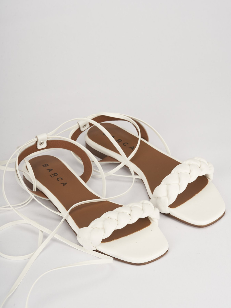 Sandali tacco 1cm pelle bianco