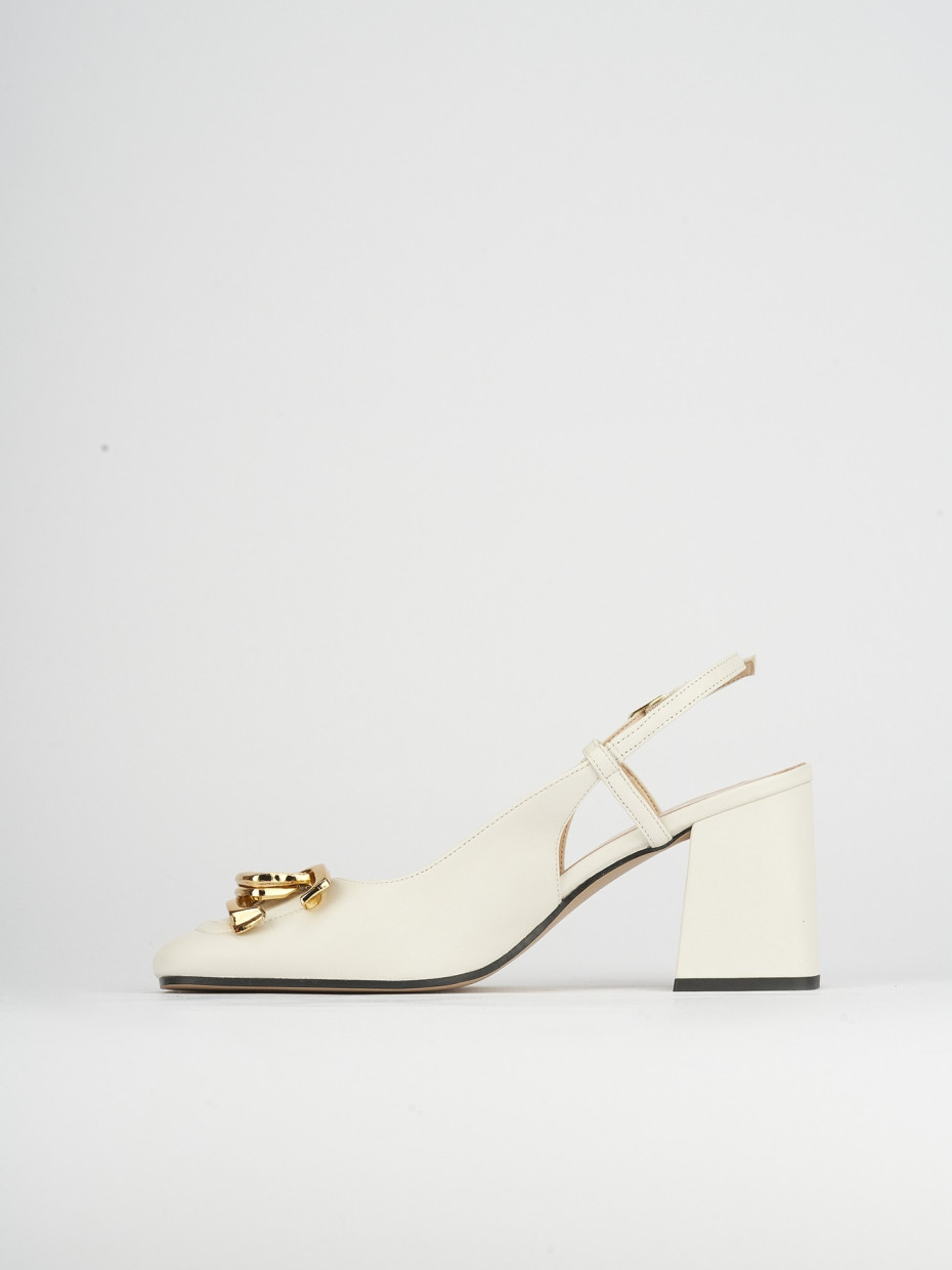 Pumps heel 8 cm white leather