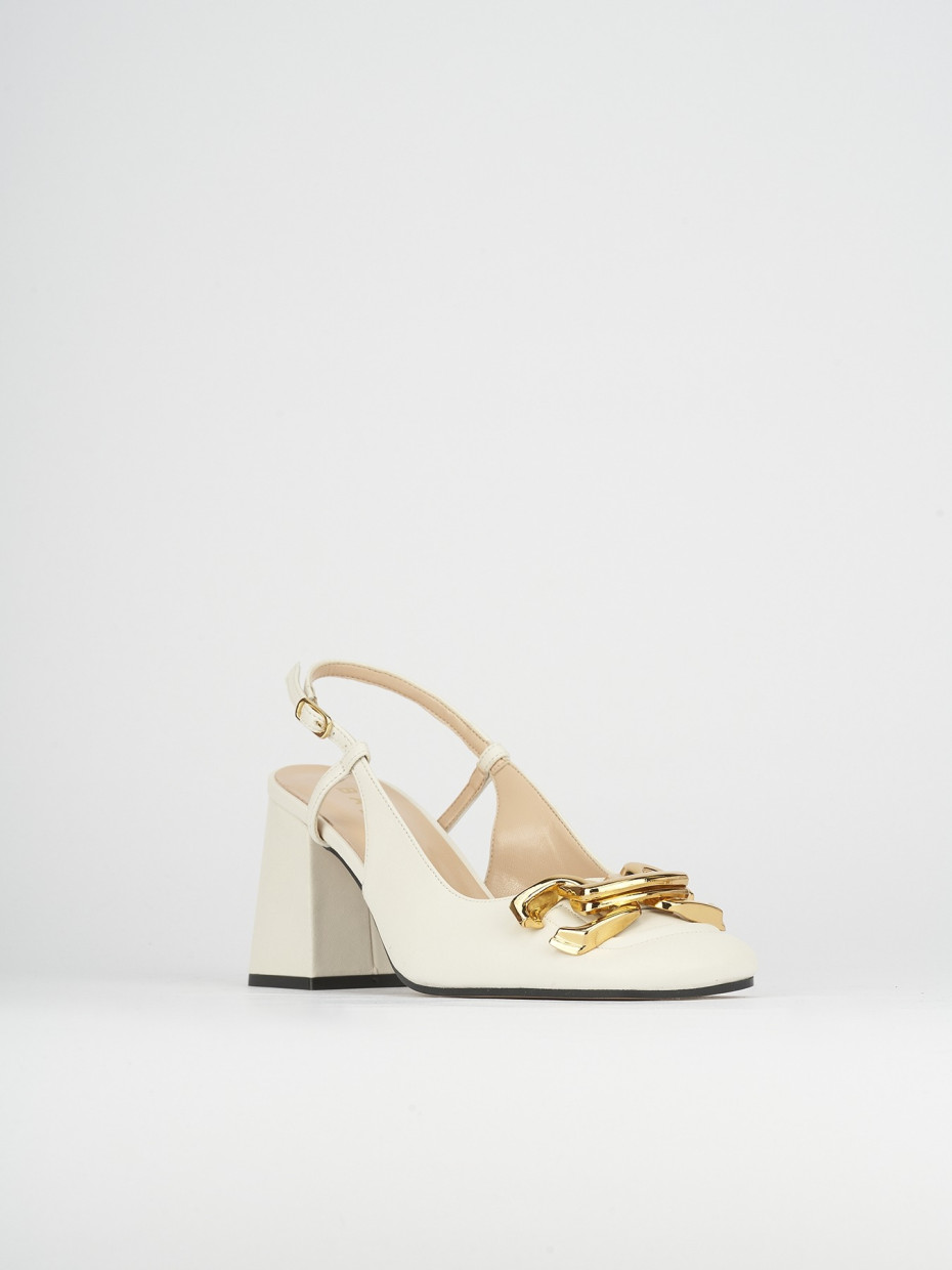 Pumps heel 8 cm white leather