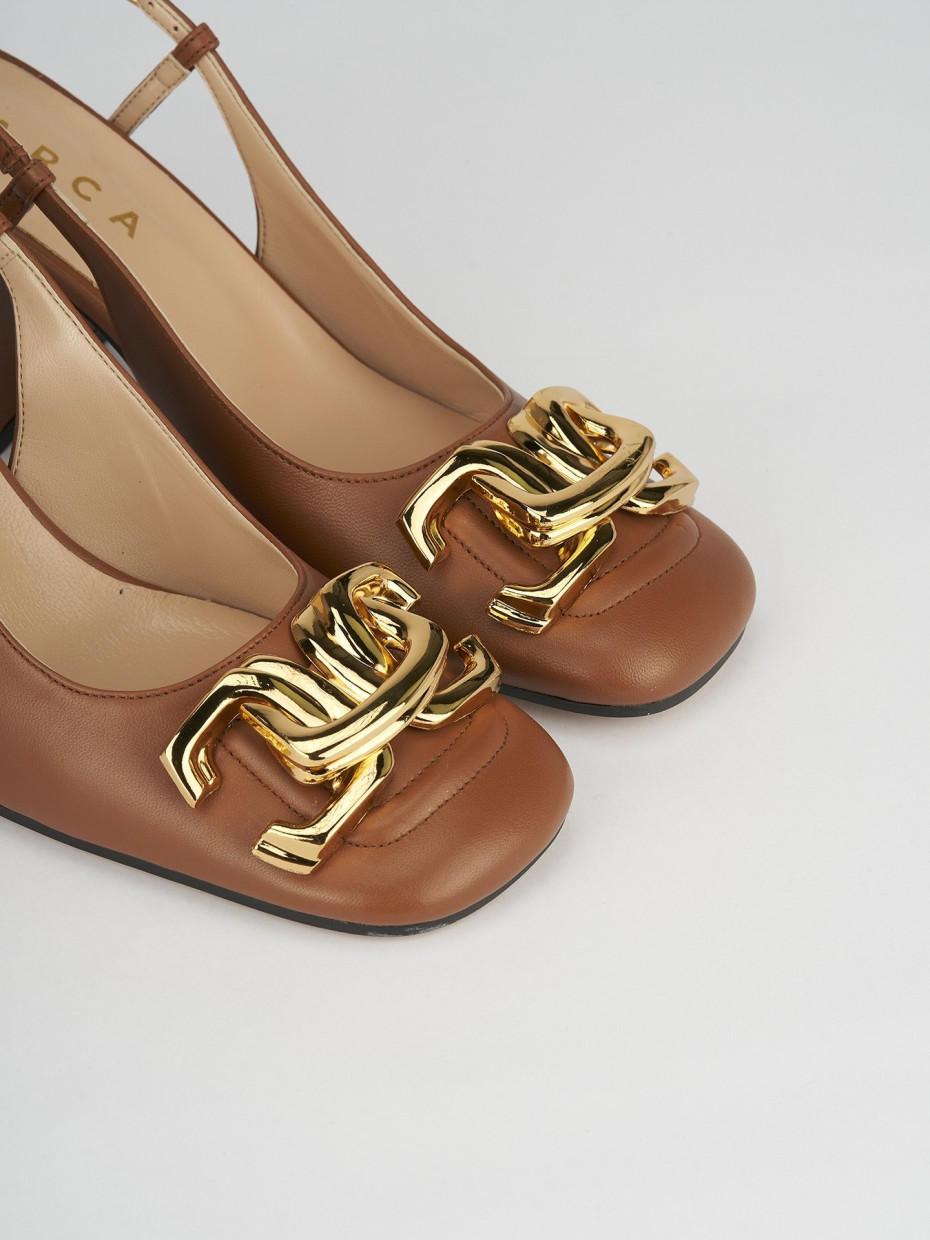 Pumps heel 8 cm brown leather
