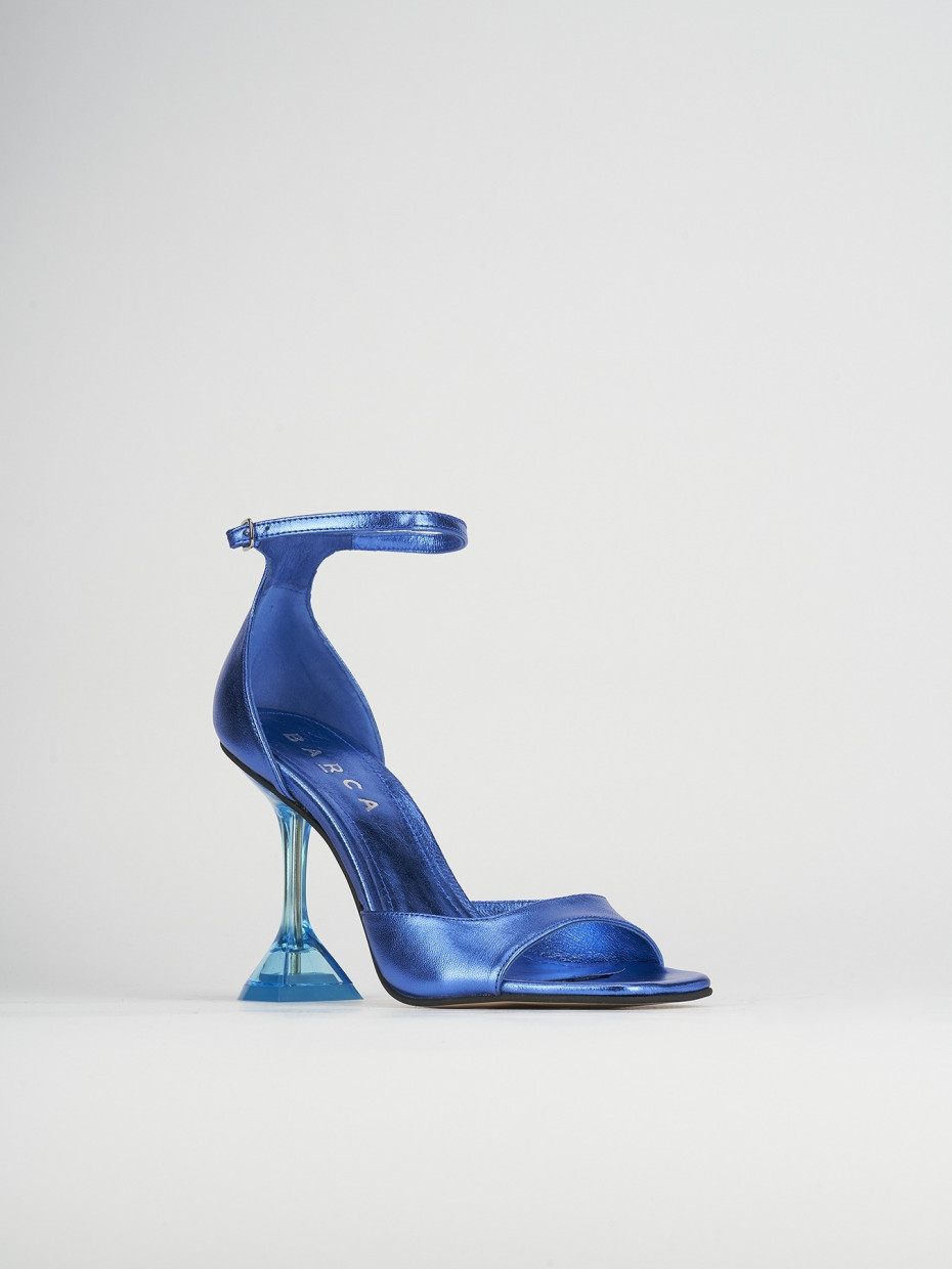 Sandali tacco 8cm pelle blu