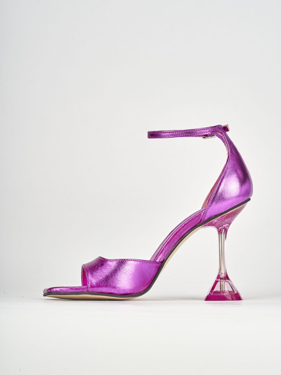 Sandali tacco 8cm pelle rosa