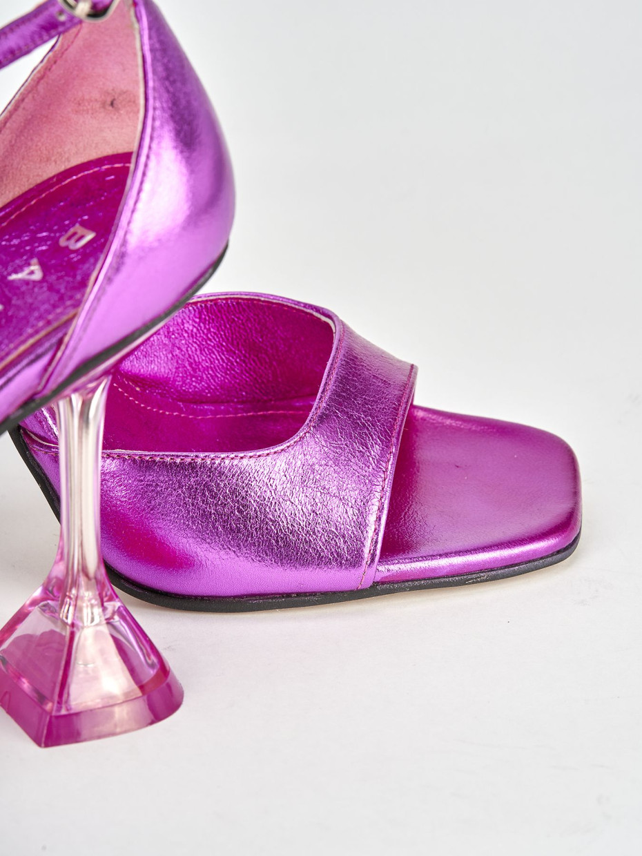 Sandali tacco 8cm pelle rosa