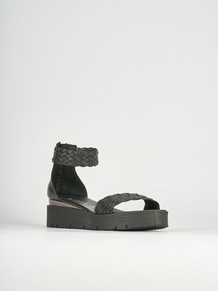 Sandali tacco 1cm pelle nero
