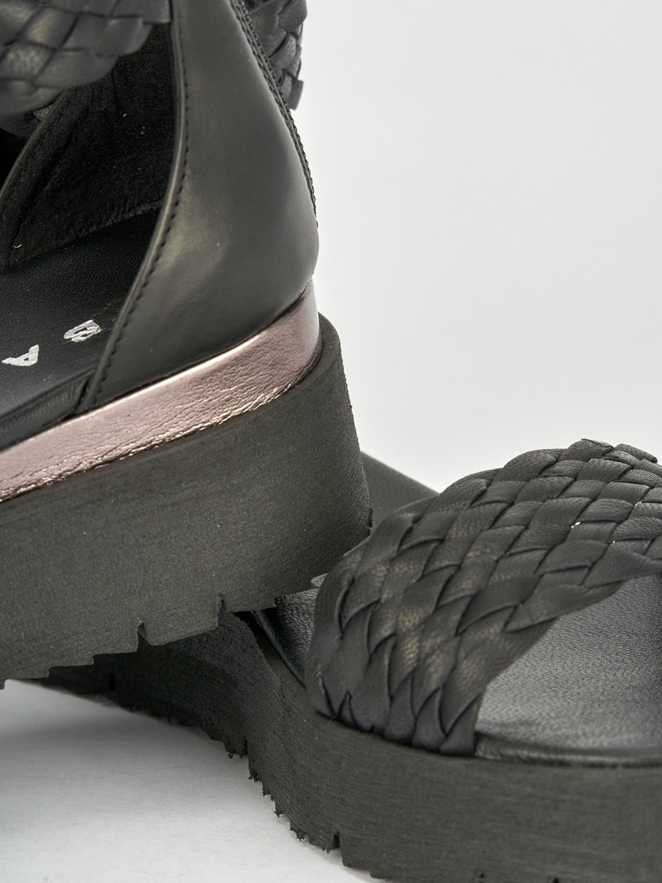 Sandali tacco 1cm pelle nero