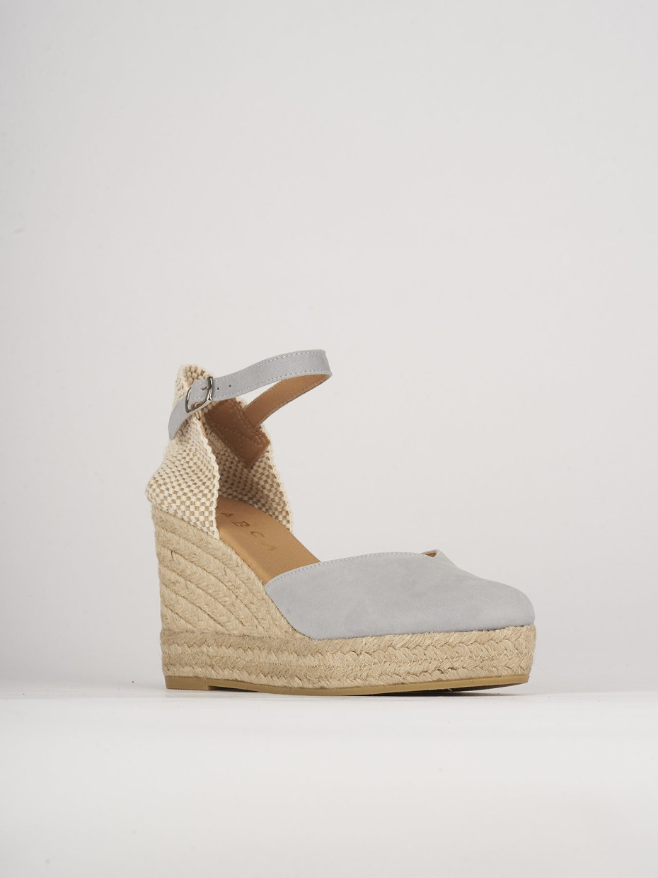 Espadrillas heel 5 cm light blue chamois