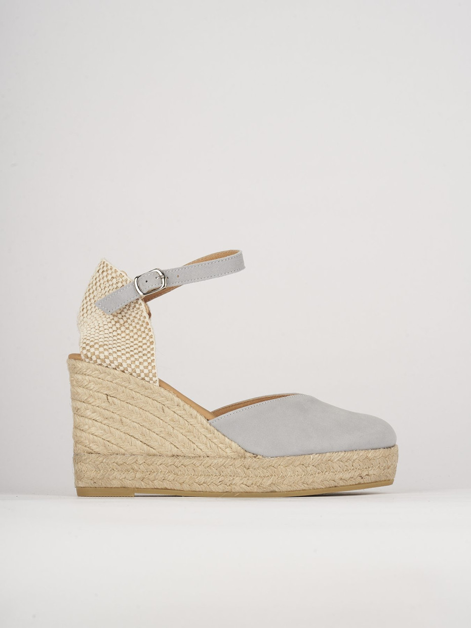 Espadrillas heel 5 cm light blue chamois