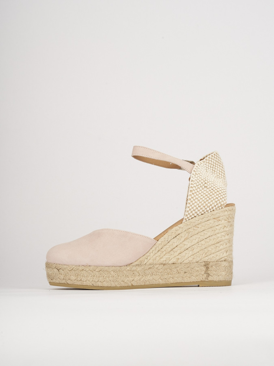 Espadrillas heel 5 cm pink chamois