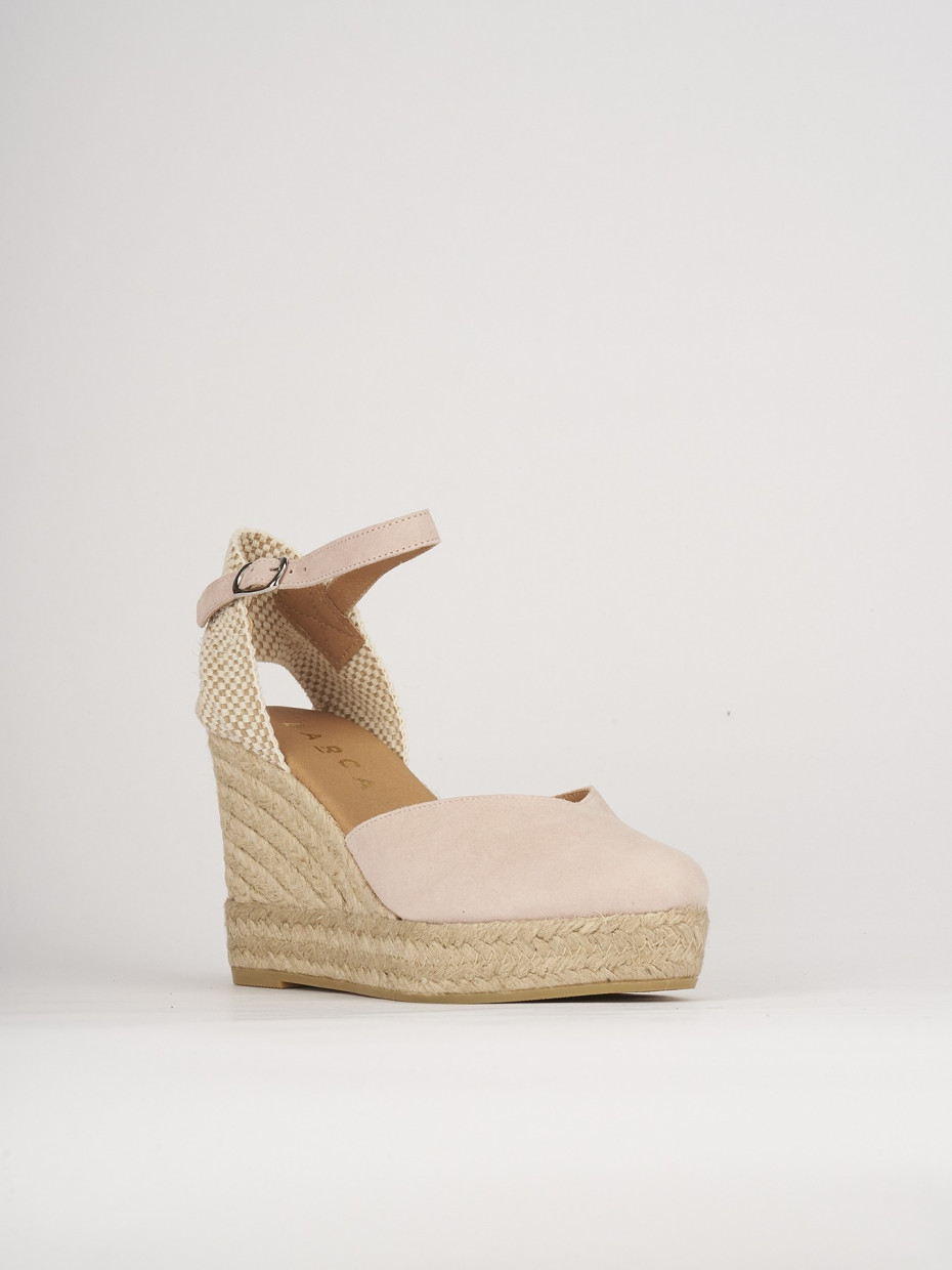 Espadrillas heel 5 cm pink chamois