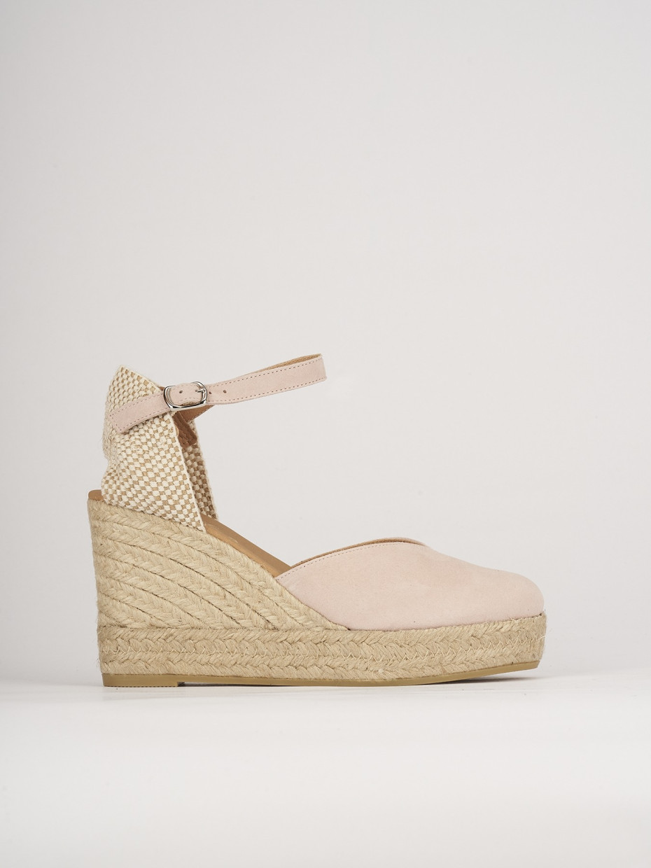 Espadrillas heel 5 cm pink chamois