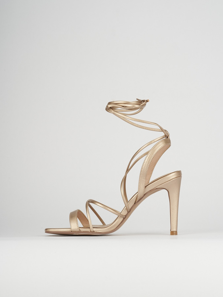 Sandalo tacco 8 cm bronzo pelle