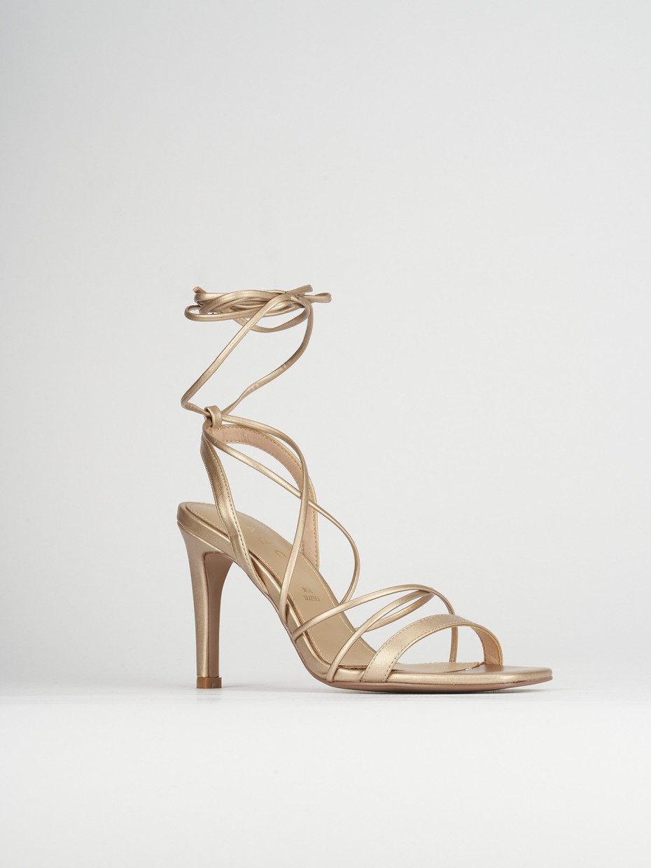 Sandalo tacco 8 cm bronzo pelle