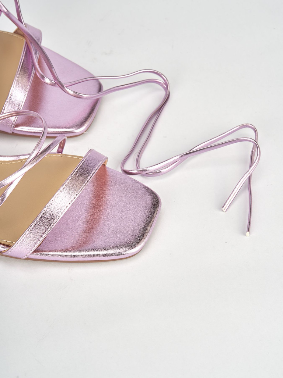 Sandalo tacco 8 cm rosa pelle