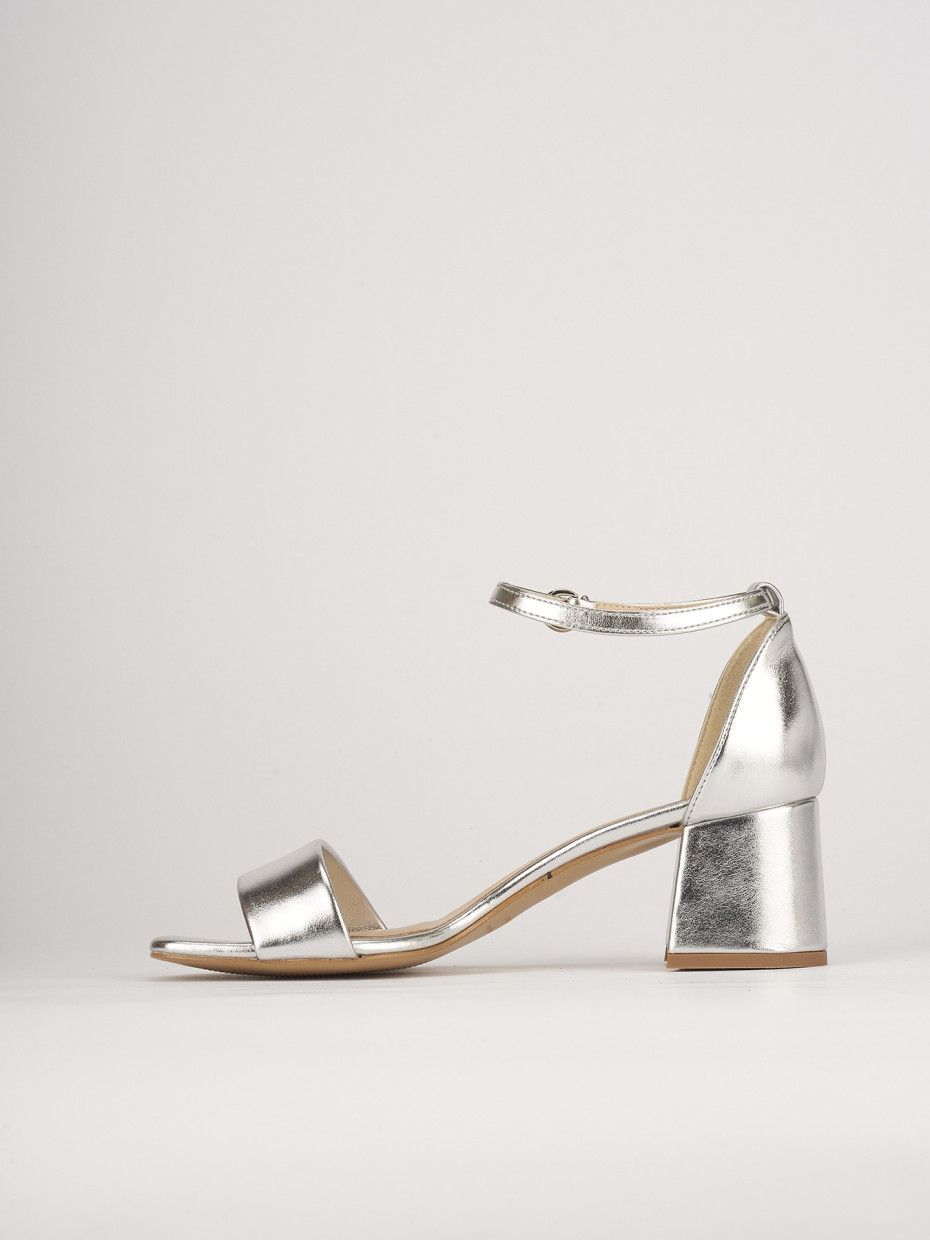 Sandali tacco 6cm pelle argento Barca Stores