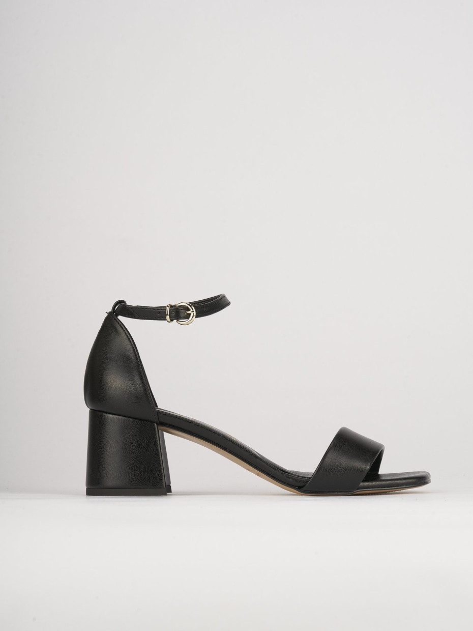 Sandali tacco 5cm pelle nero