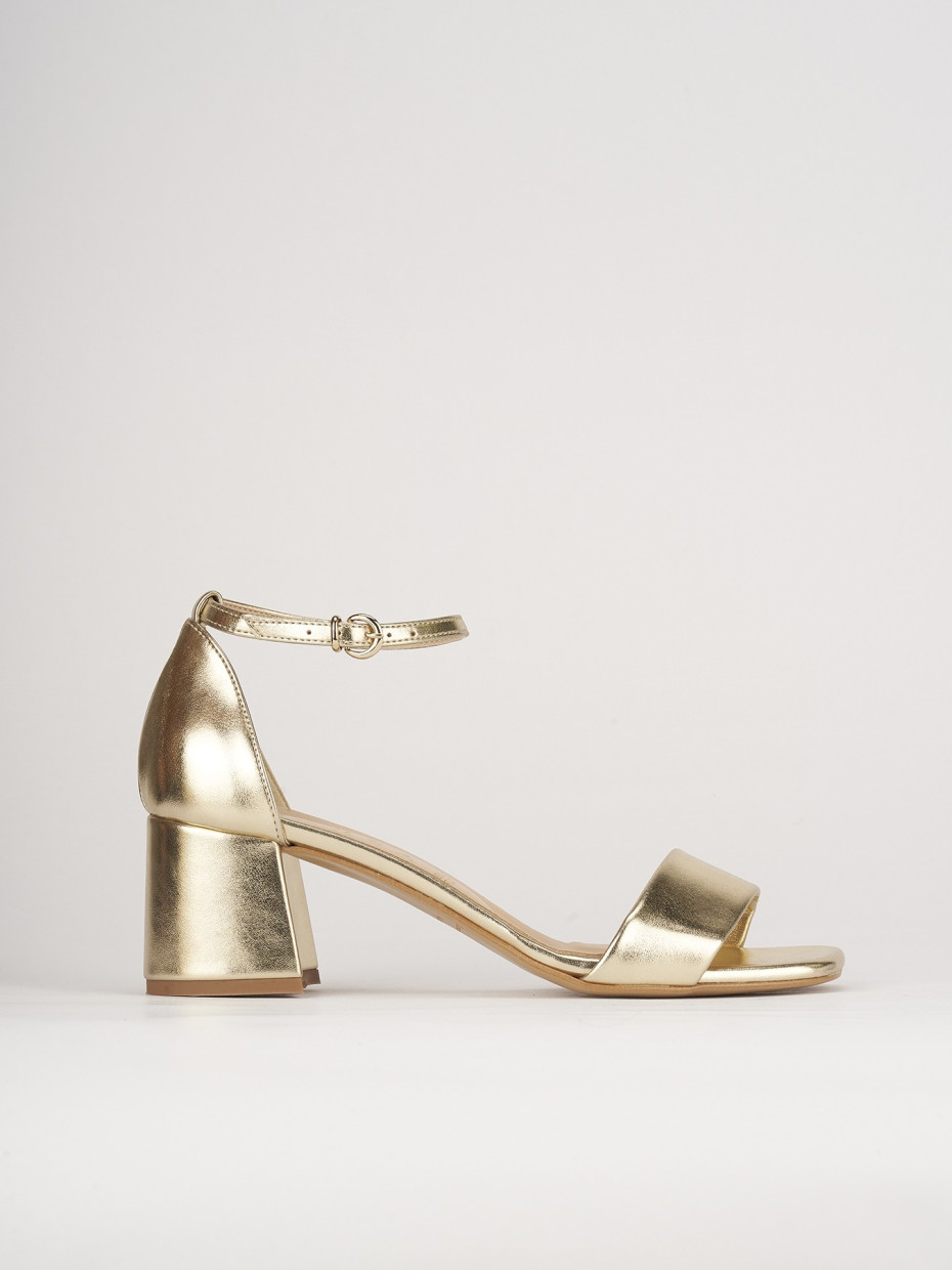 Sandali tacco 6cm pelle oro