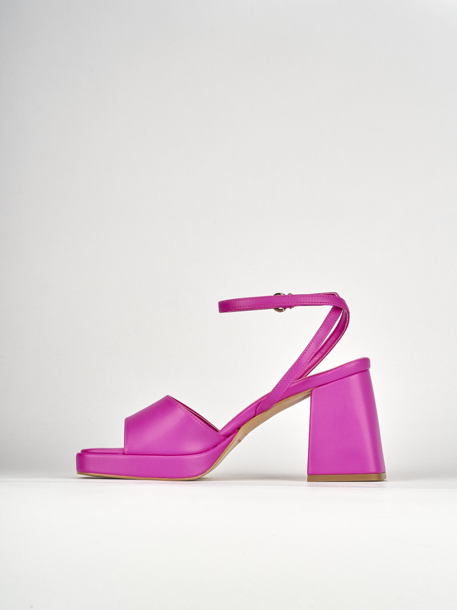 Sandali tacco 7cm pelle rosa