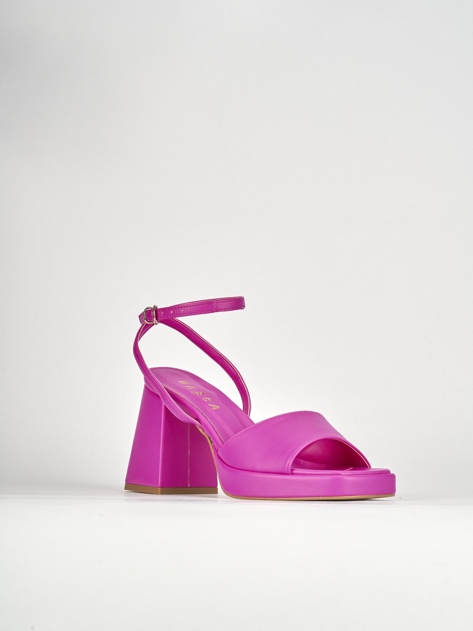 Sandali tacco 7cm pelle rosa