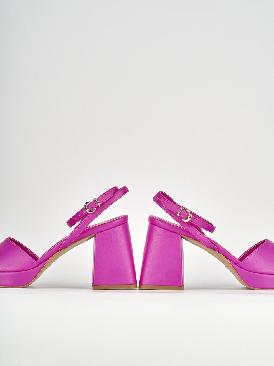 Sandali tacco 7cm pelle rosa