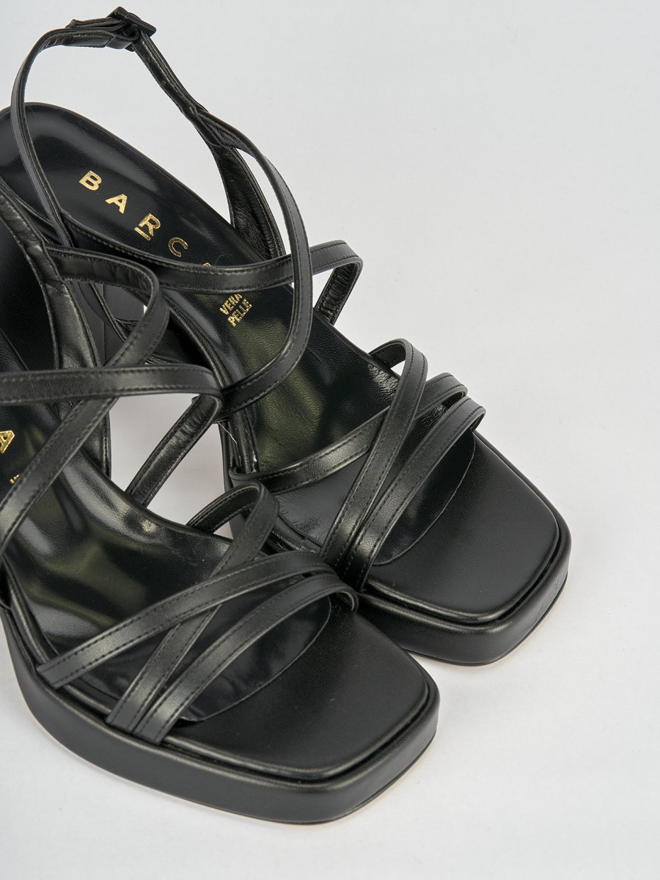 Sandali tacco 8cm pelle nero