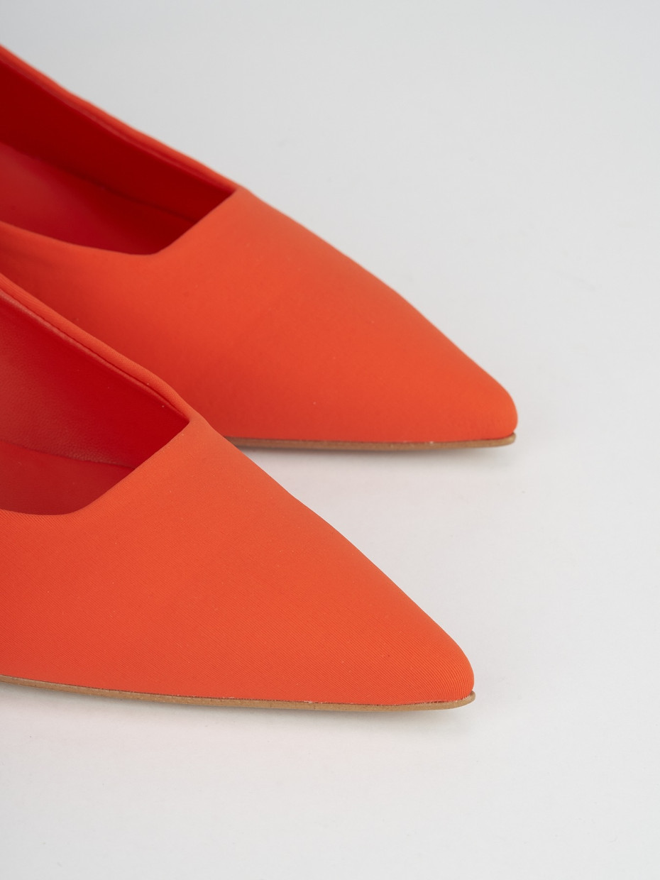 Décolleté e slingback tacco 5cm licra arancio