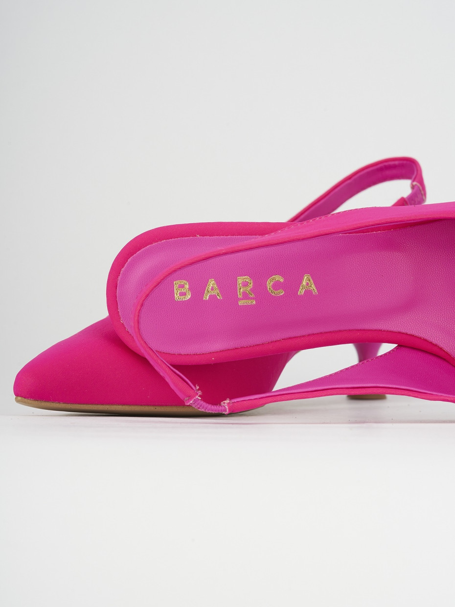 Décolleté e slingback tacco 5cm licra rosa