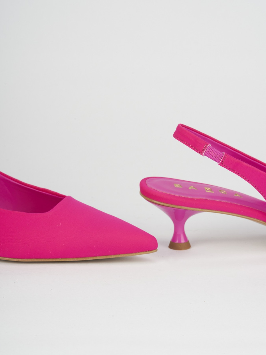 Décolleté e slingback tacco 5cm licra rosa