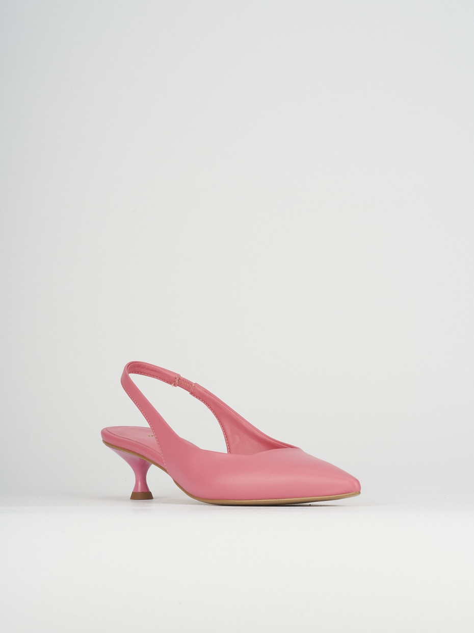 Décolleté e slingback tacco 5cm pelle rosa
