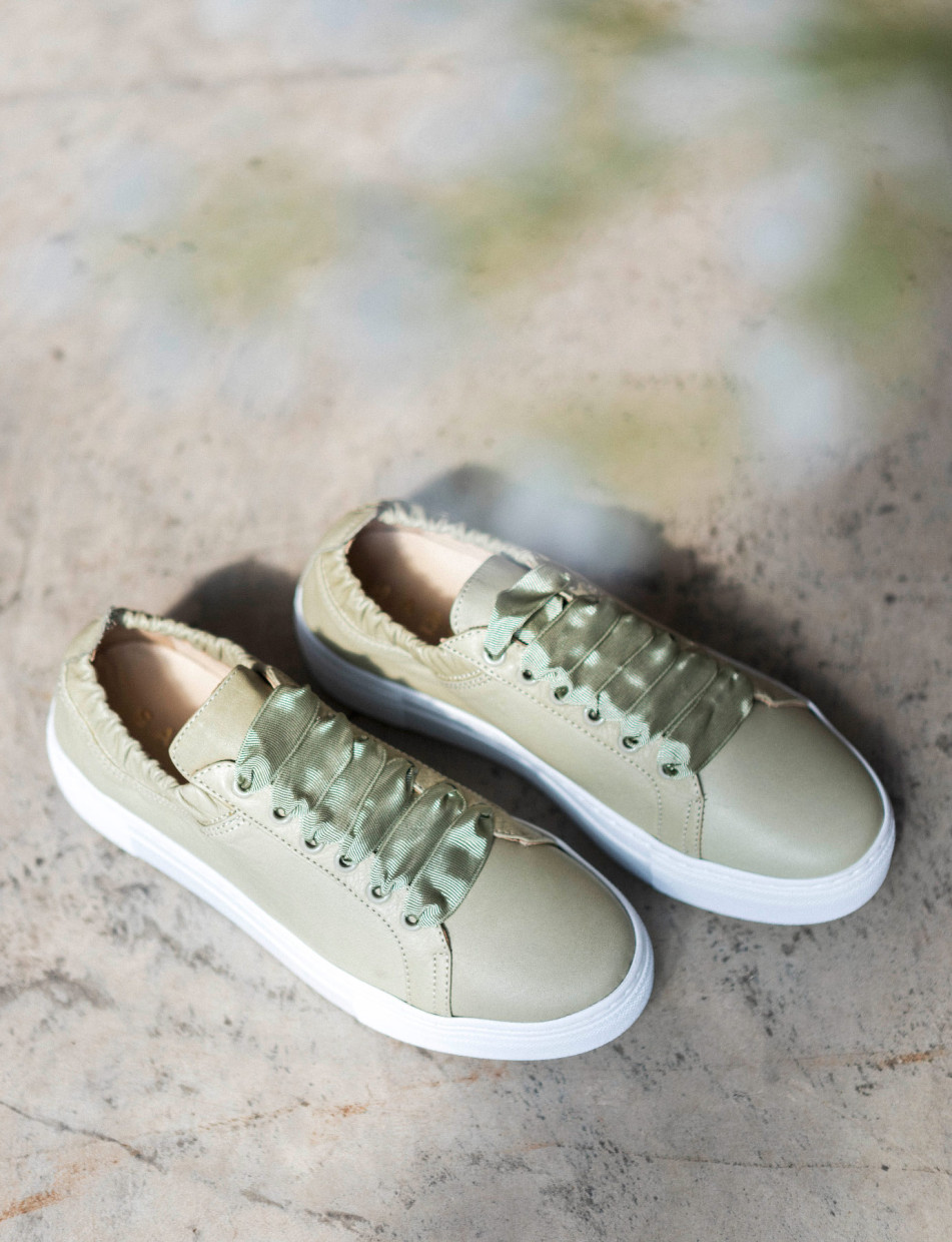 Sneakers pelle verde