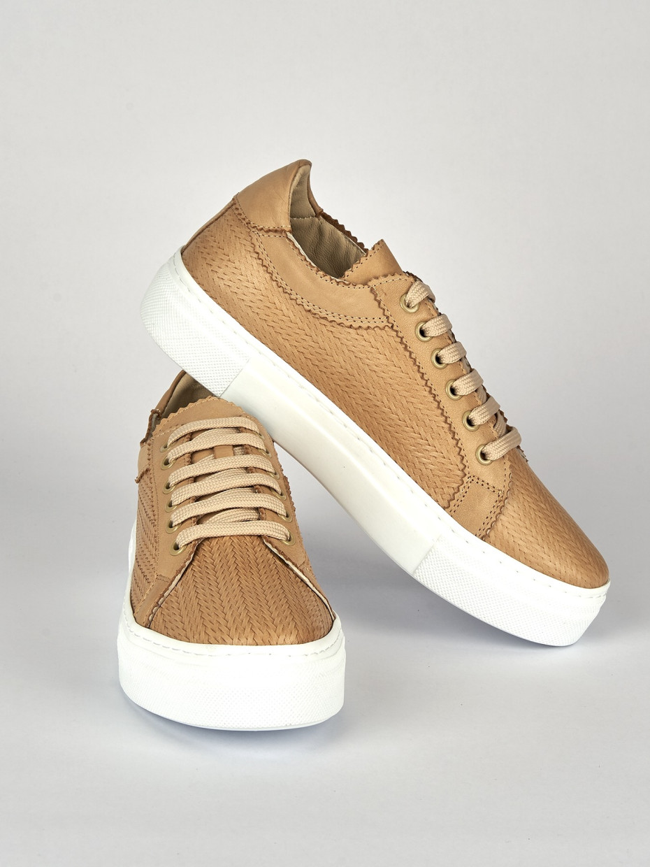 Sneakers pelle beige