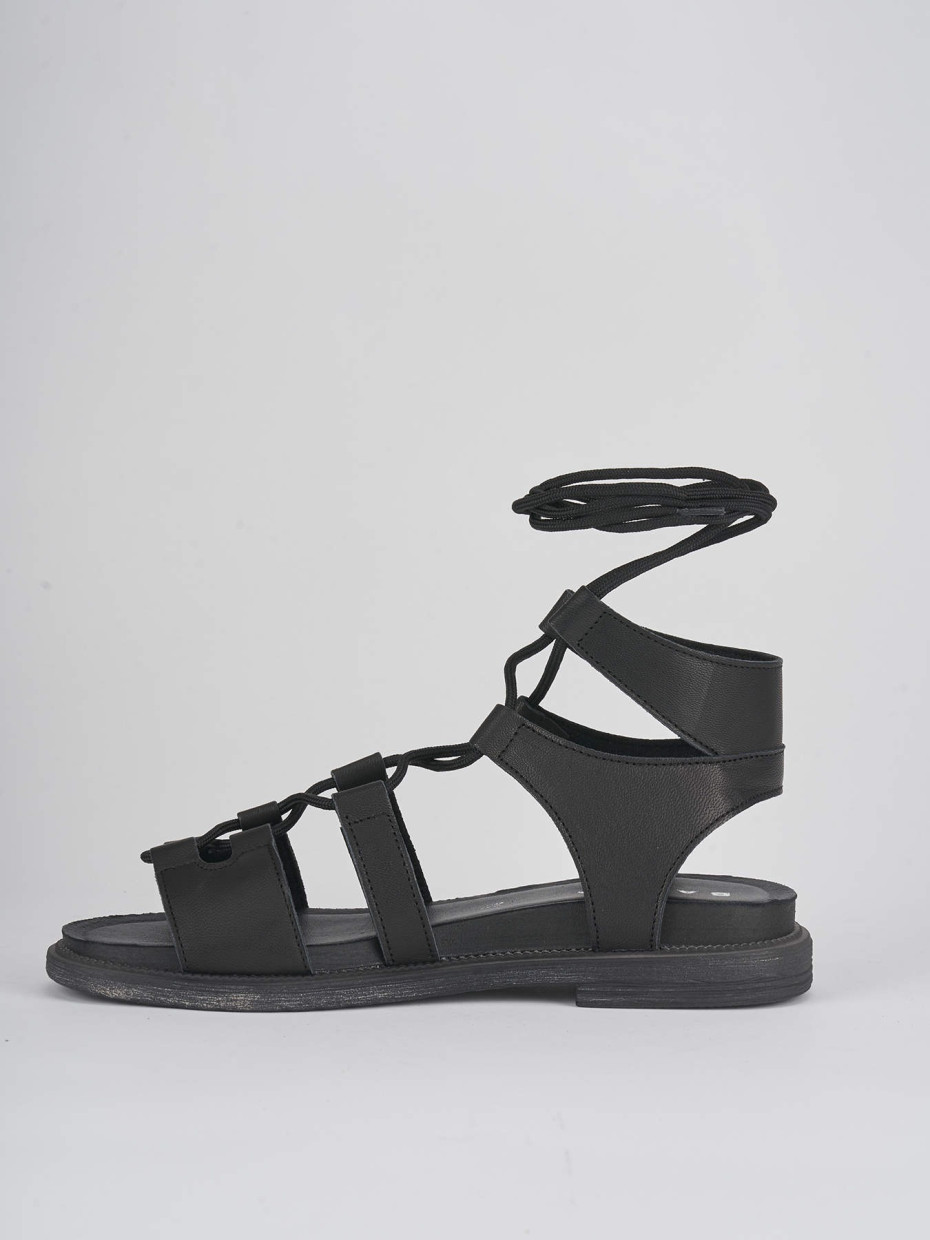 Sandali tacco 1cm pelle nero