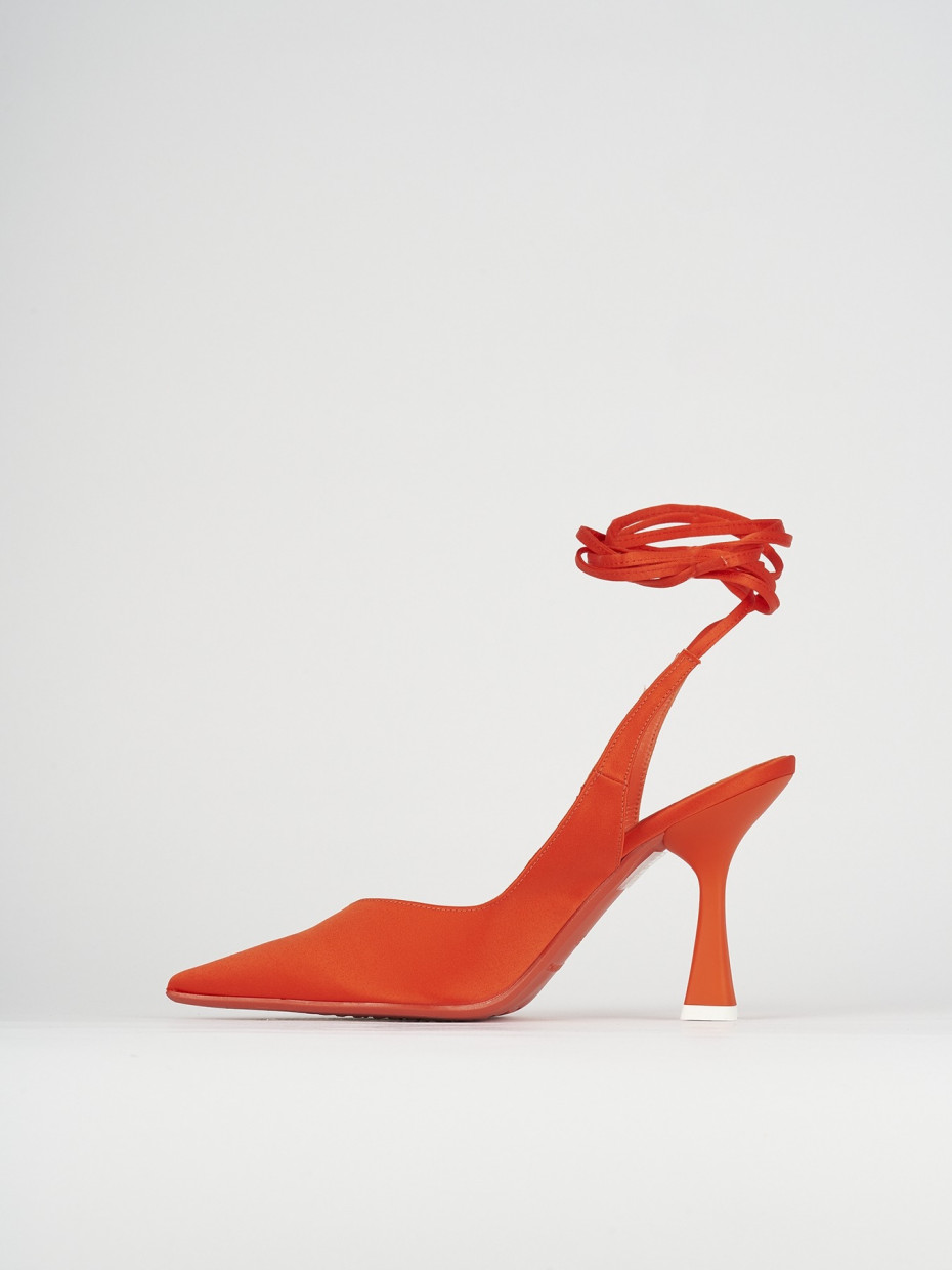 Pumps heel 9 cm orange satin