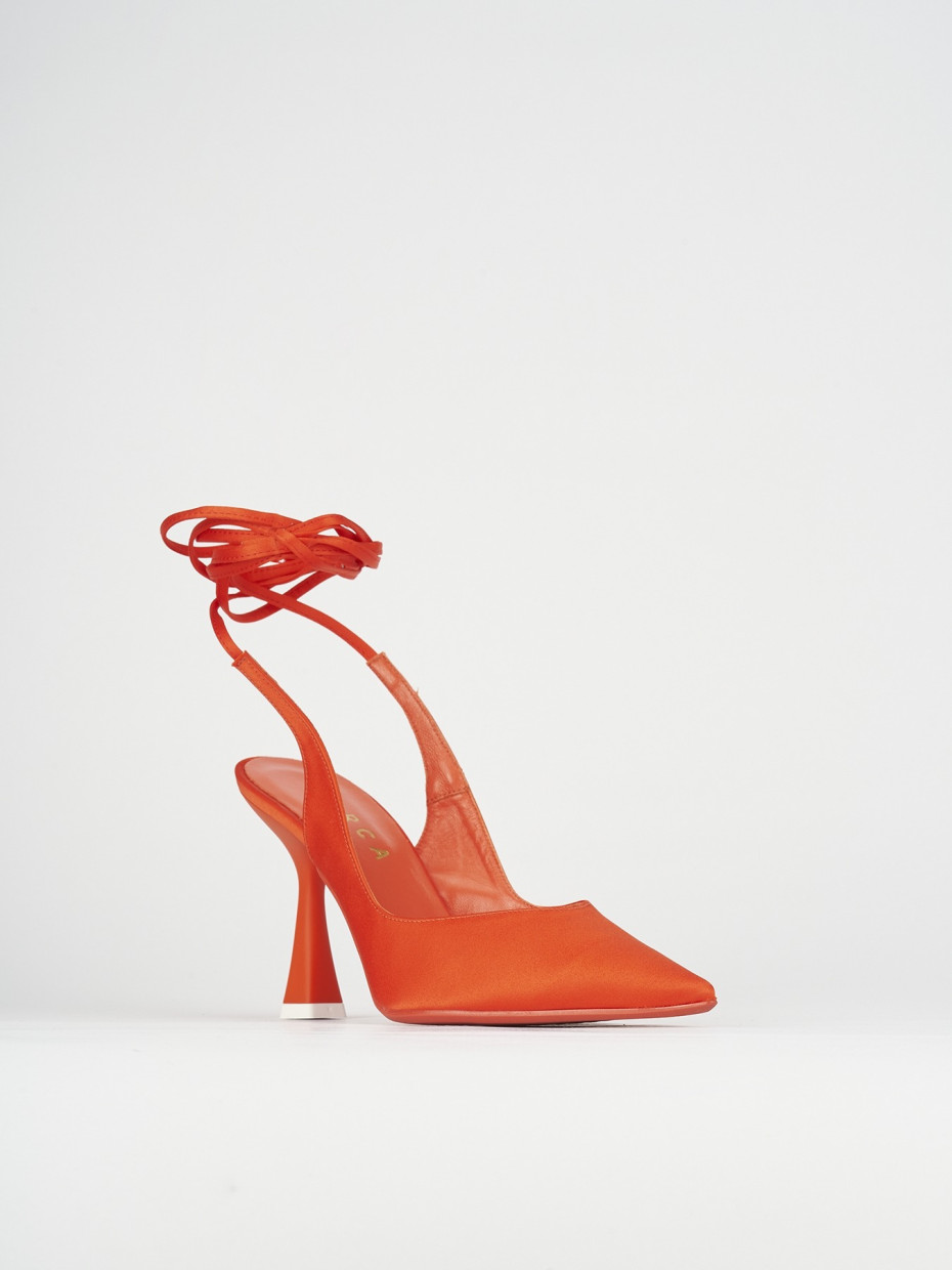 Pumps heel 9 cm orange satin