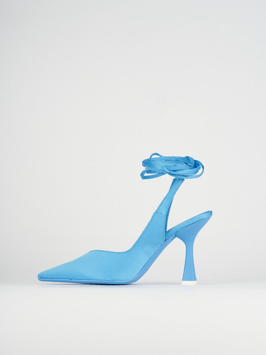 Pumps heel 9 cm light blue satin