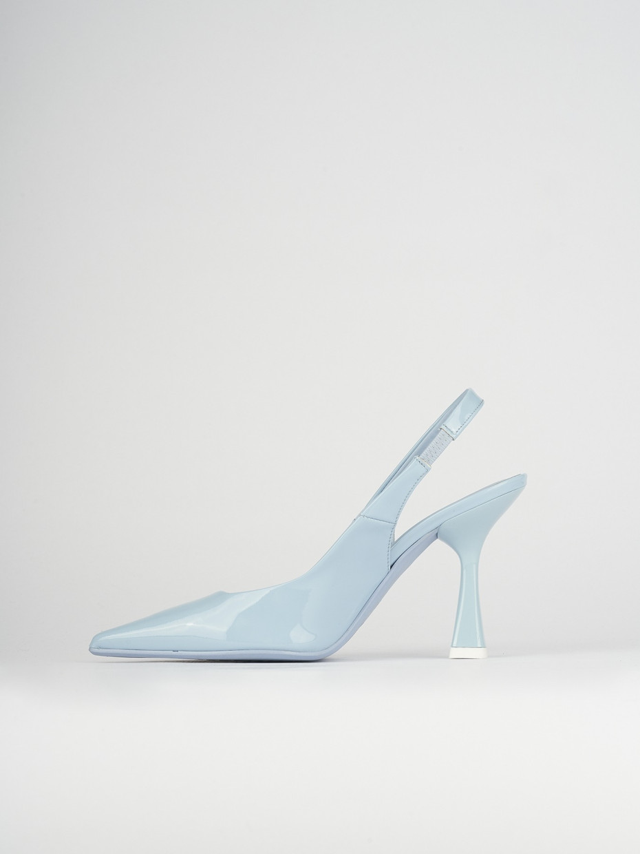 Pumps heel 9 cm light blue varnish